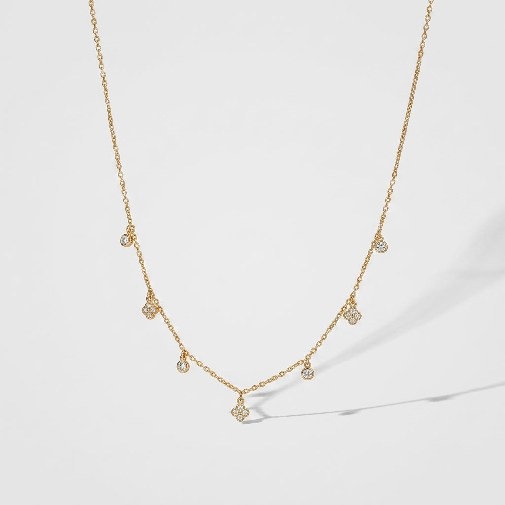 Sienna Clover Charms Gold Necklace - Joie d’Or