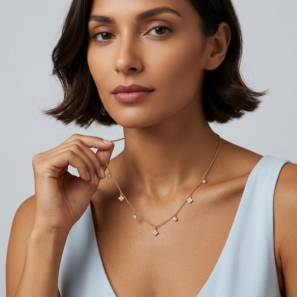 Sienna Clover Charms Gold Necklace - Joie d’Or