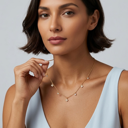 Sienna Clover Charms Gold Necklace