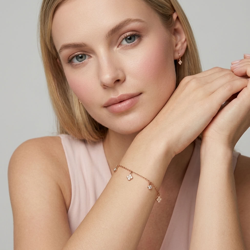Sienna Clover Charms Gold Bracelet - Joie d’Or