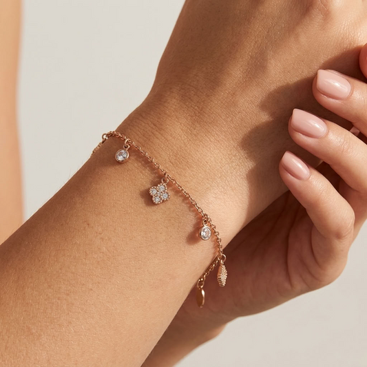 Sienna Clover Charms Gold Bracelet