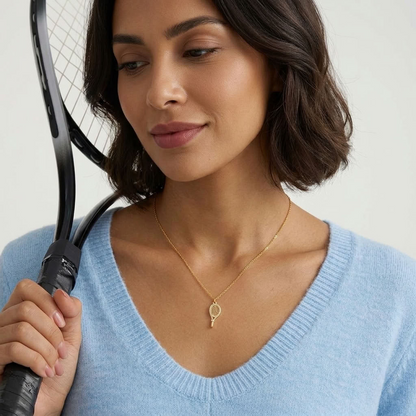 Tennis Racket Charm Necklace