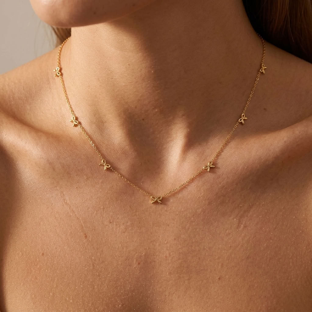 Bianca Multi-Bow Gold Necklace