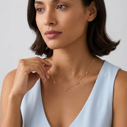 Bianca Multi-Bow Gold Necklace