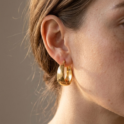 Vivienne Wide Arc Gold Earrings