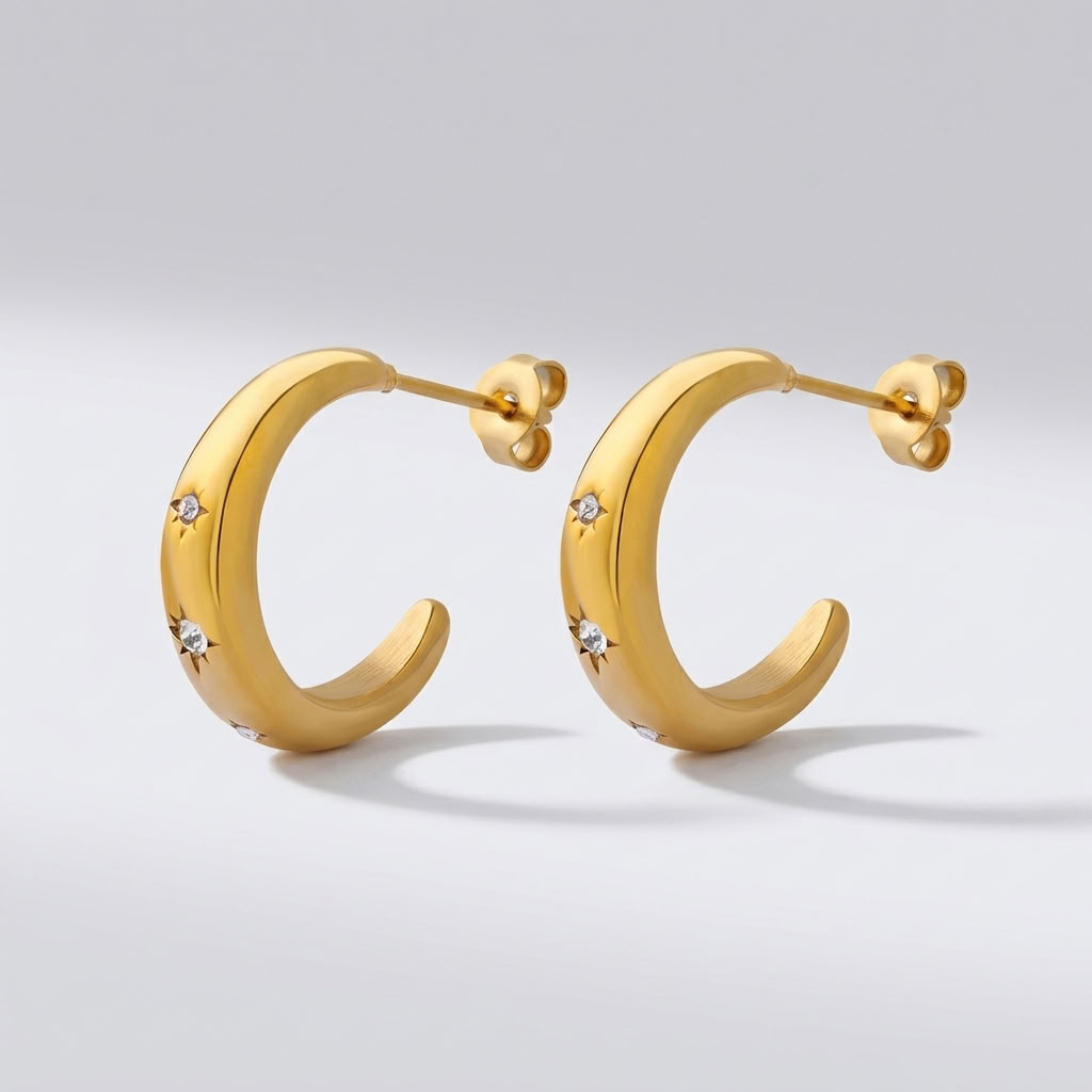 Luna Star Crescent Gold Earrings - Joie d’Or