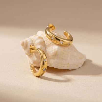 Luna Star Crescent Gold Earrings