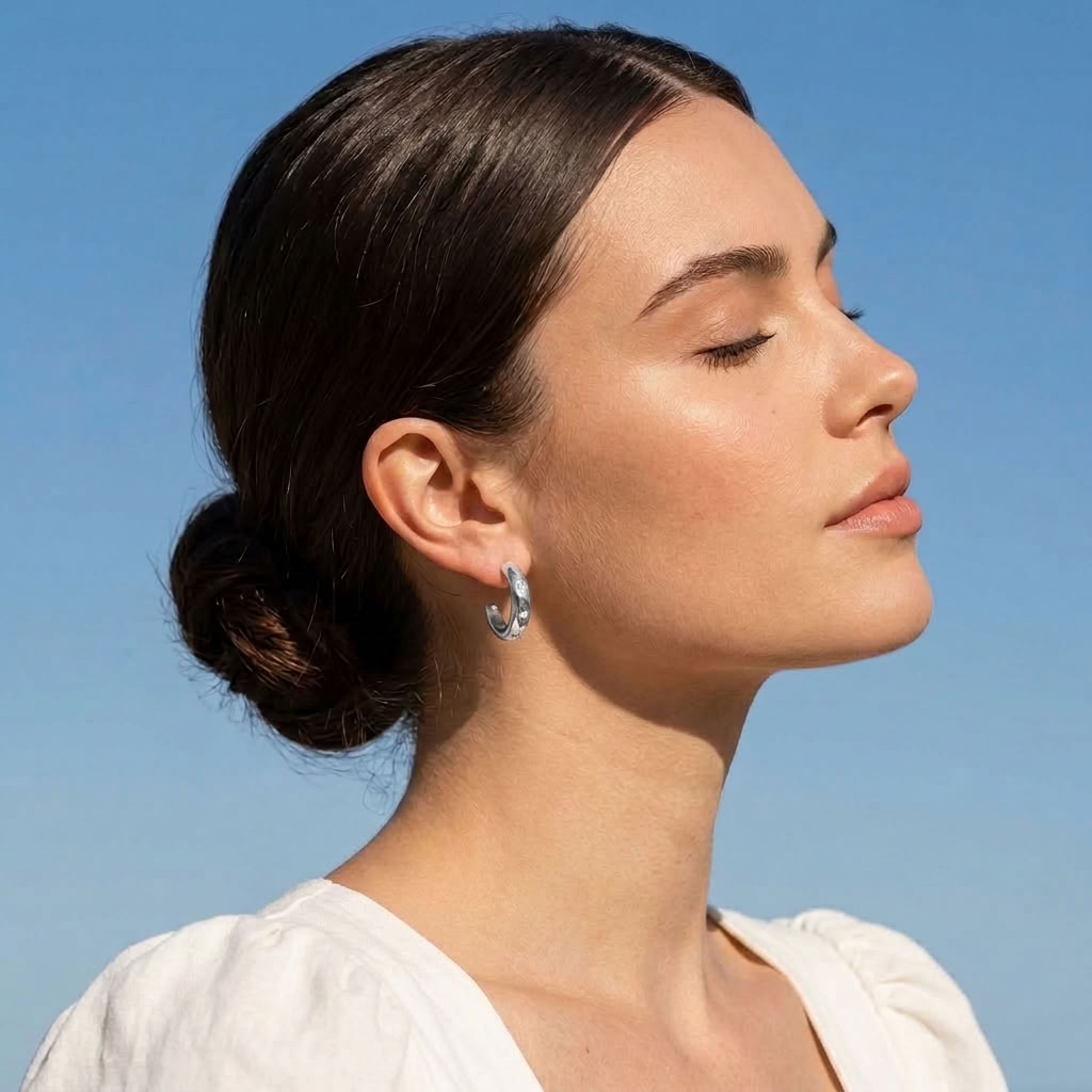 Luna Star Crescent Silver Earrings - Joie d’Or