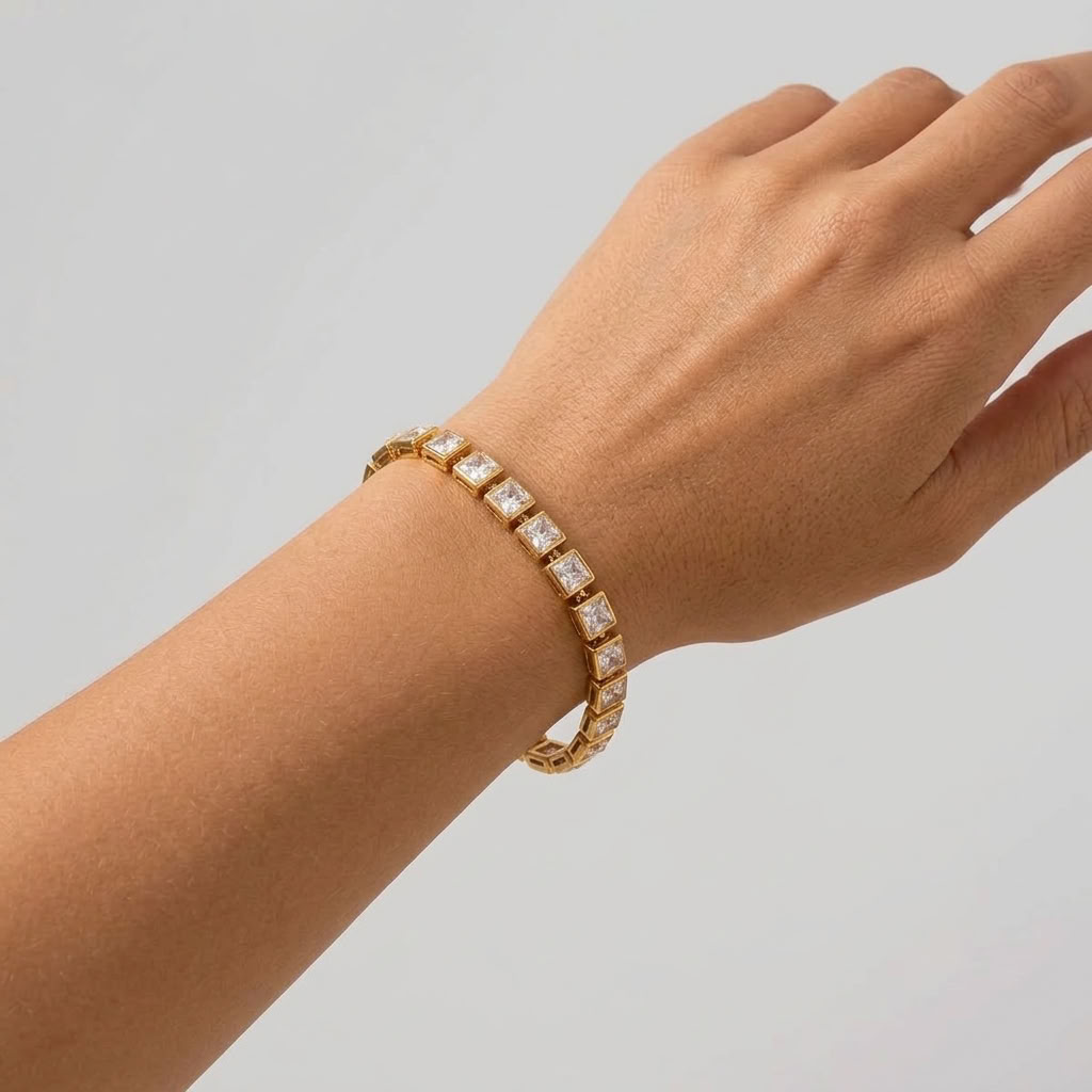 Valentina Princess Tennis Gold Bracelet - Joie d’Or