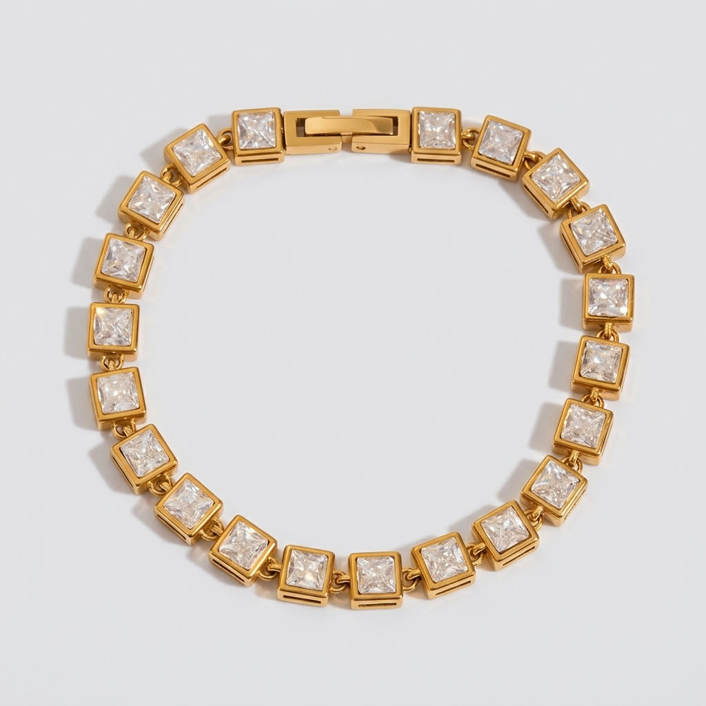 Valentina Princess Tennis Gold Bracelet - Joie d’Or