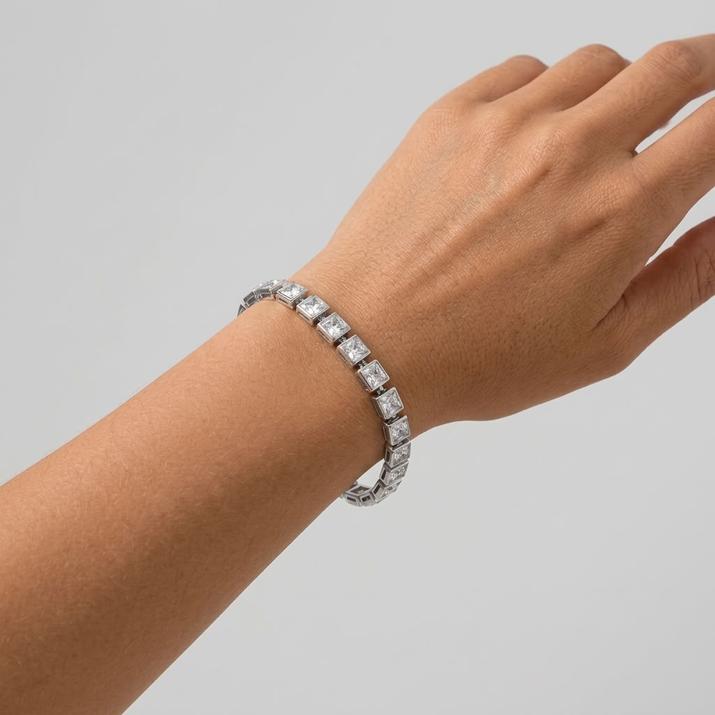 Valentina Princess Tennis Silver Bracelet