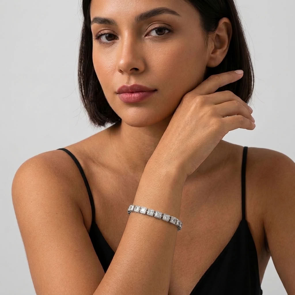 Valentina Princess Tennis Silver Bracelet - Joie d’Or