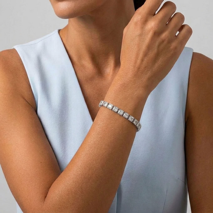 Valentina Princess Tennis Silver Bracelet