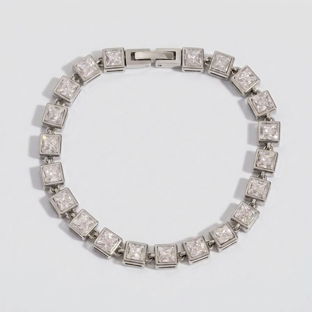 Valentina Princess Tennis Silver Bracelet