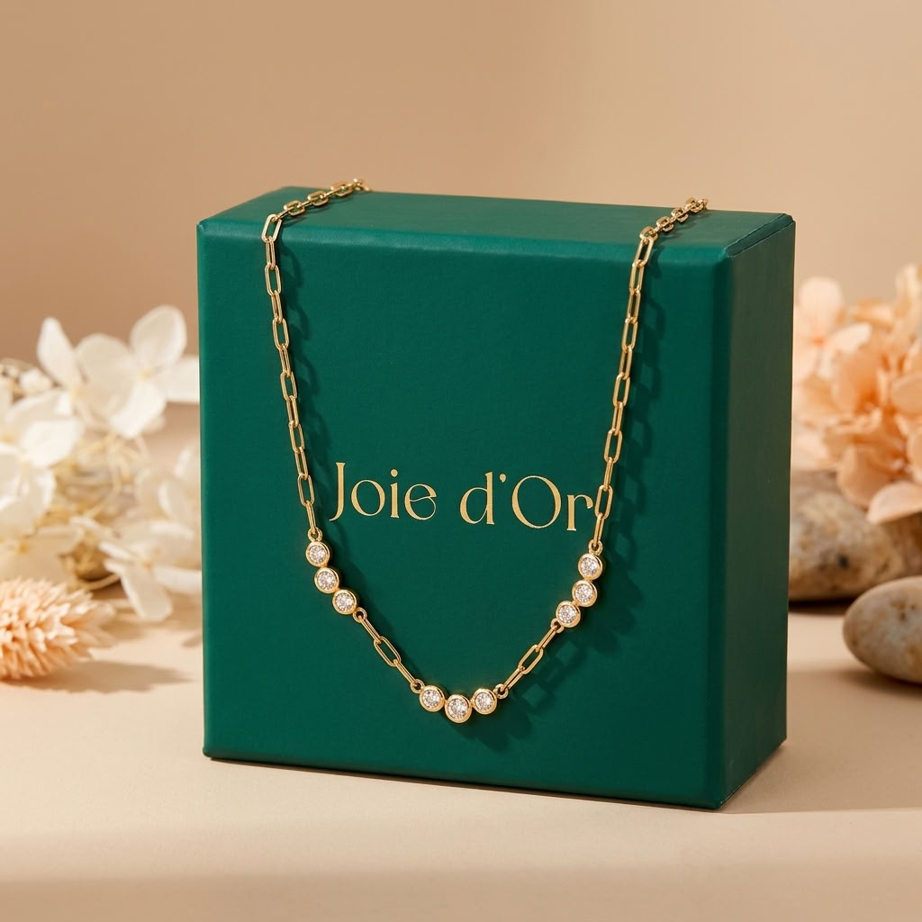 Clara Crystal Trio Gold Necklace - Joie d’Or