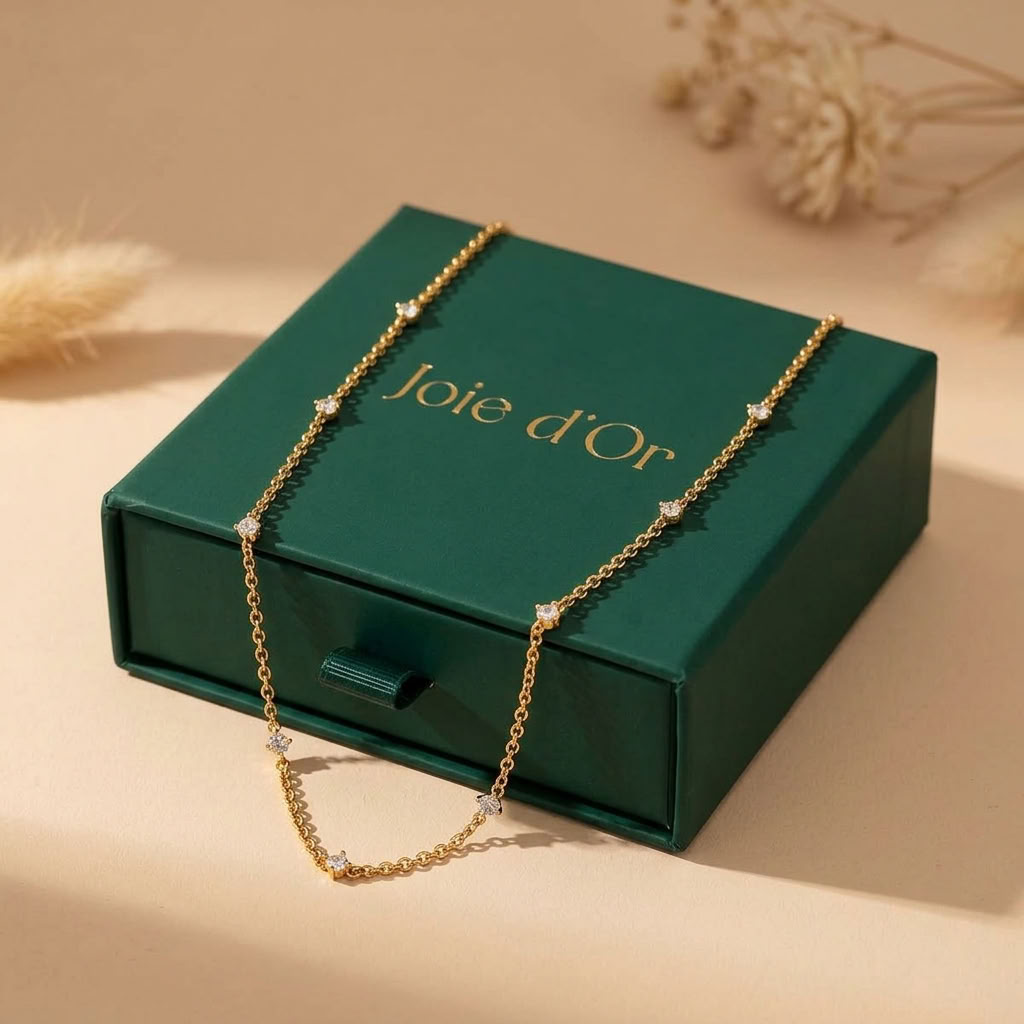 Fiona Crystal Rolo Gold Necklace - Joie d’Or