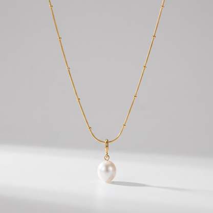Léa Oval Pearl Charm Necklace - Joie d’Or