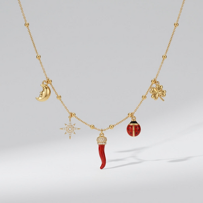 Noémie Lucky Charms Gold Necklace