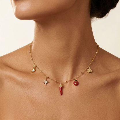Noémie Lucky Charms Gold Necklace