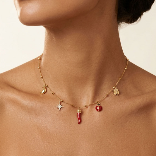 Noémie Lucky Charms Gold Necklace