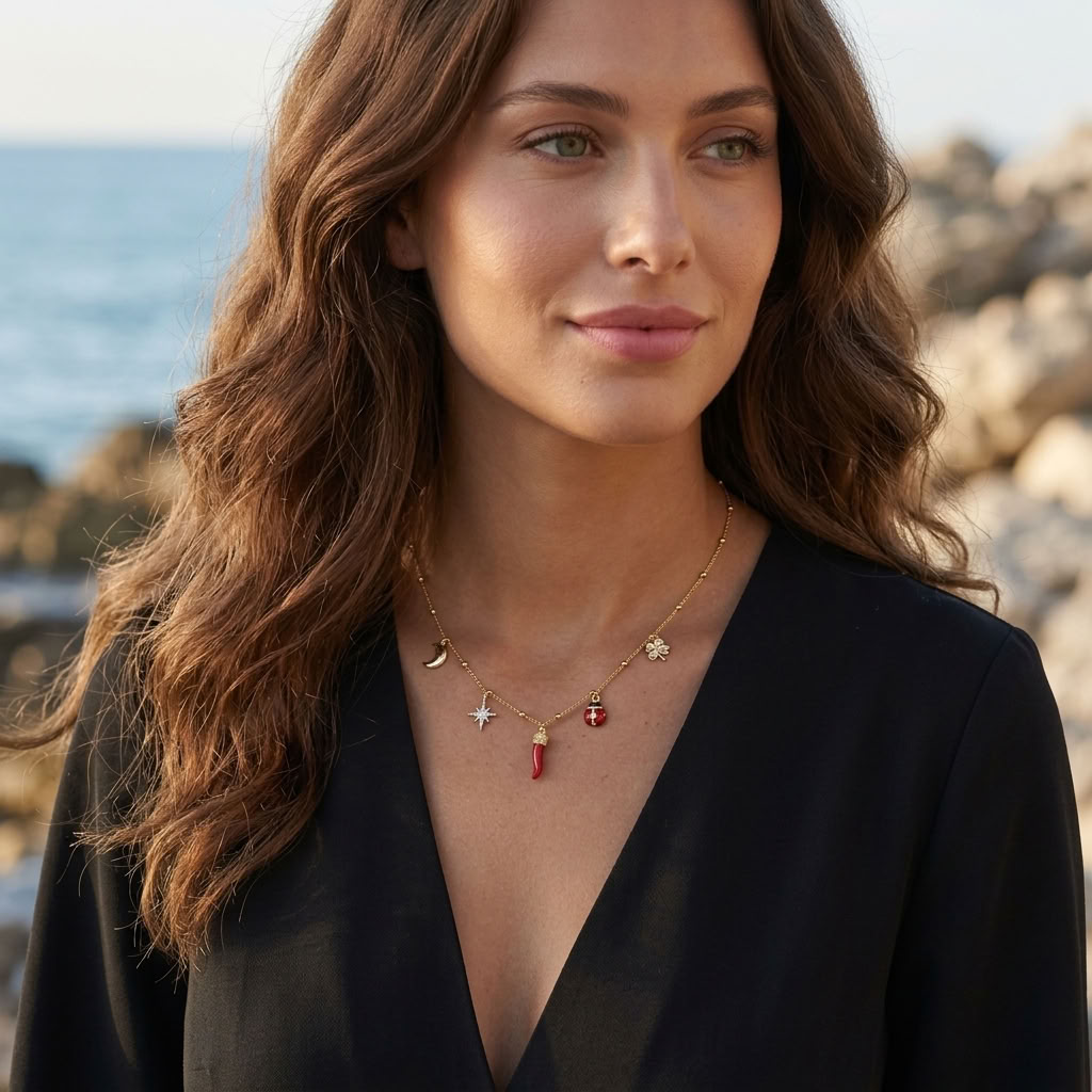 Noémie Lucky Charms Gold Necklace