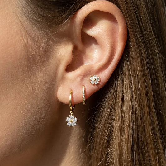 Lilou Crystal Flower Earrings Set - Joie d’Or