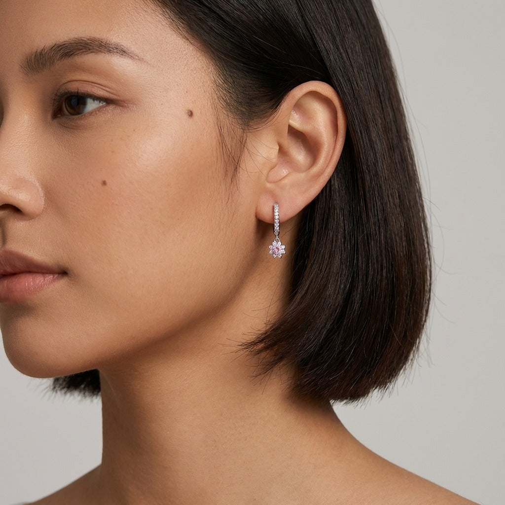 Juliette Rosé Crystal Hoops - Joie d’Or
