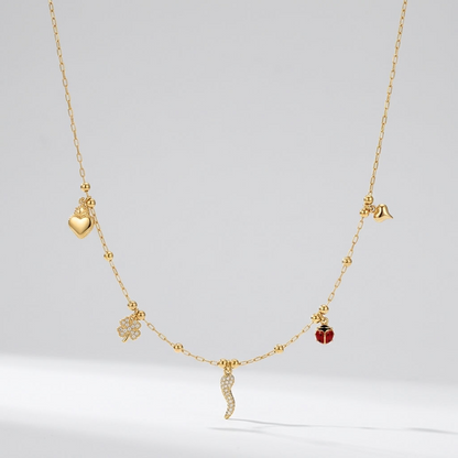 Mathilde Crystal Chilli Gold Necklace