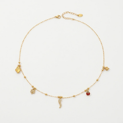 Mathilde Crystal Chilli Gold Necklace