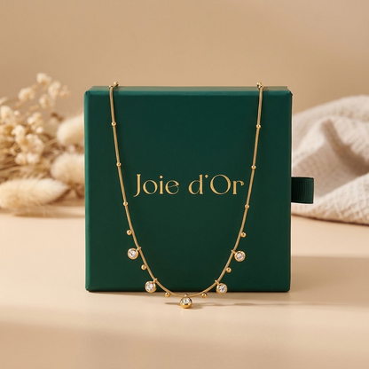 Anouk Crystal Droplet Chain Gold Necklace