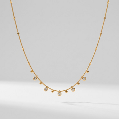 Anouk Crystal Droplet Chain Gold Necklace