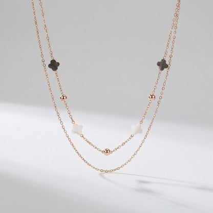 Elodie Shell Clover Necklace - Joie d’Or