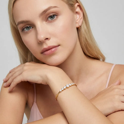 Aurélie Crystal Elegance Bangle - Joie d’Or