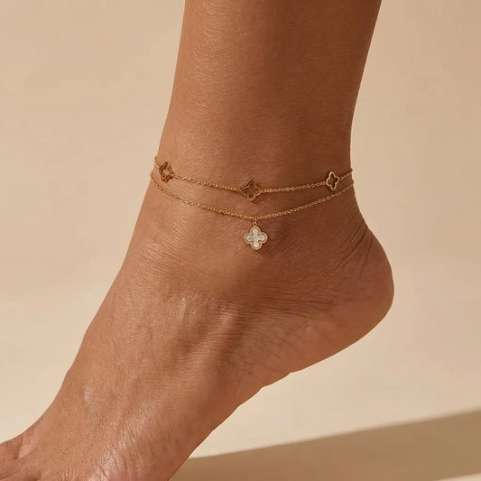 Rowena Clover Gold Anklet - Joie d’Or