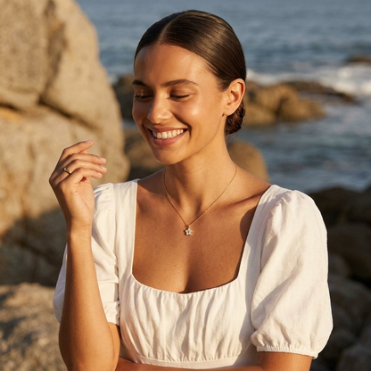 Céleste Crystal Flower Gold Necklace