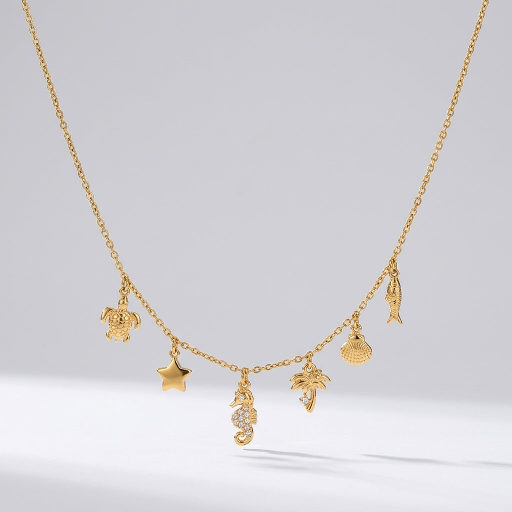 Ramona Sea Charms Gold Necklace - Joie d’Or