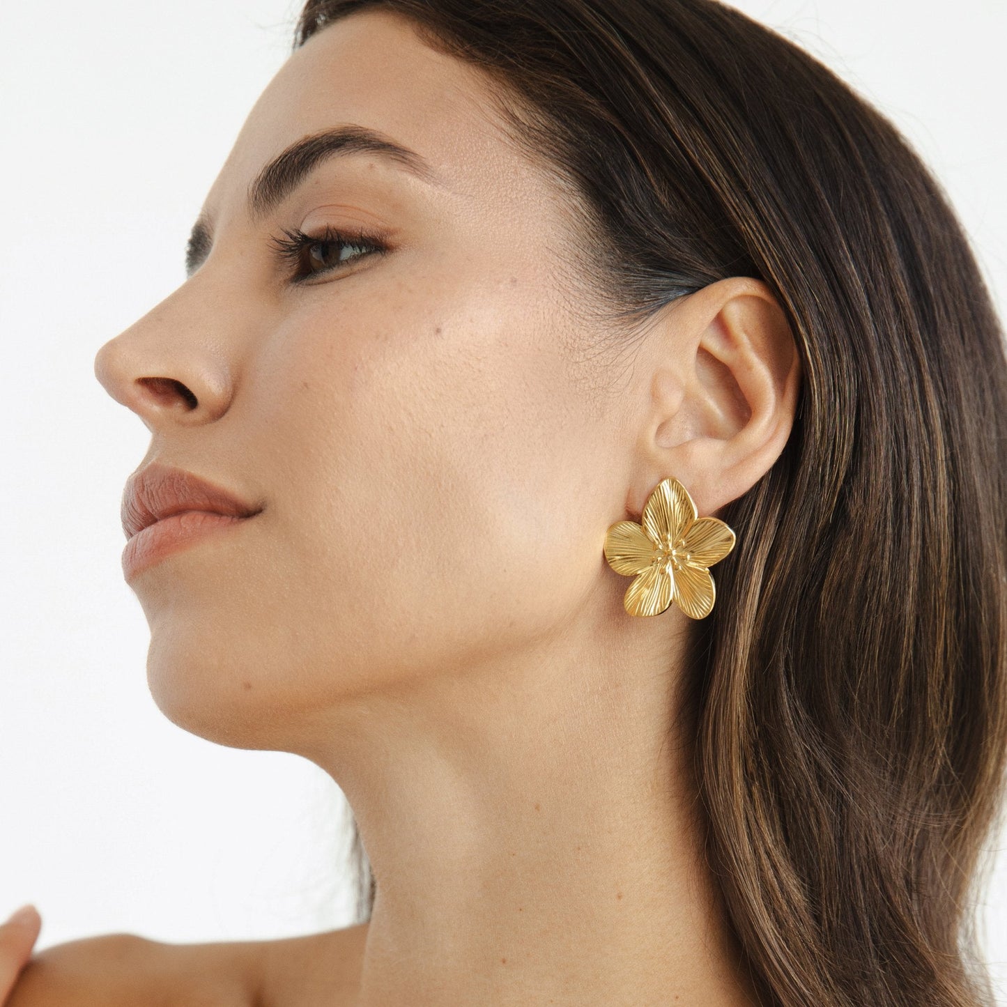 Allysa Flower Gold Earrings