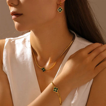 Emerald Clover Bracelet