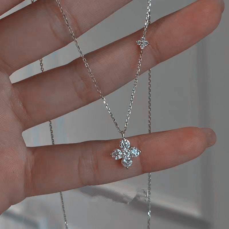 Mia Double Clover Crystal Necklace
