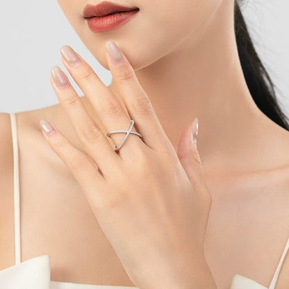 Celeste Pavé X Ring