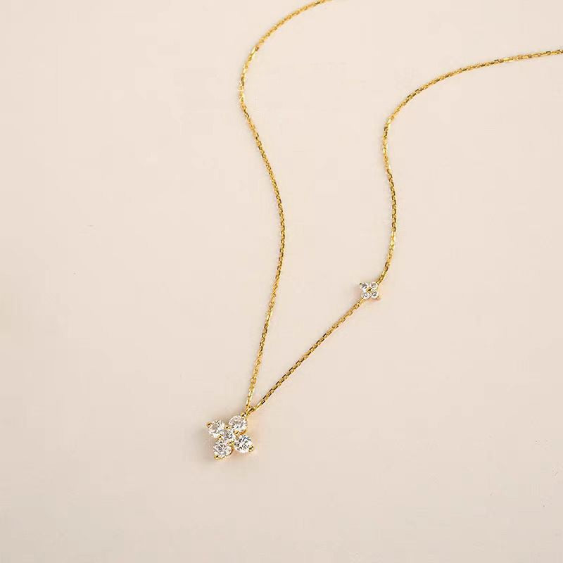 Mia Double Clover Crystal Necklace