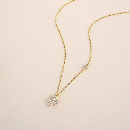 Mia Double Clover Crystal Necklace