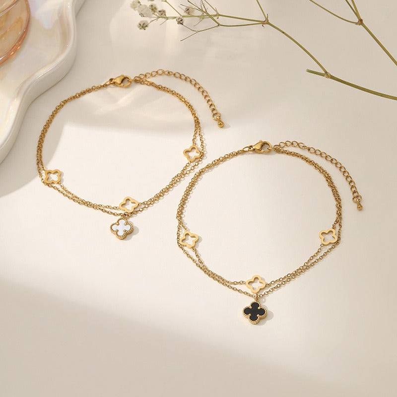 Rowena Clover Gold Anklet - Joie d’Or