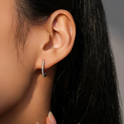 Emma Pavé Silver Hoops
