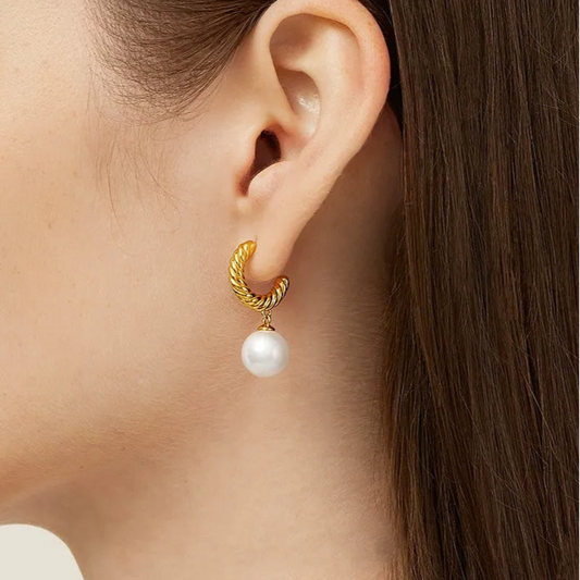 Camille Charm Pearl Earrings