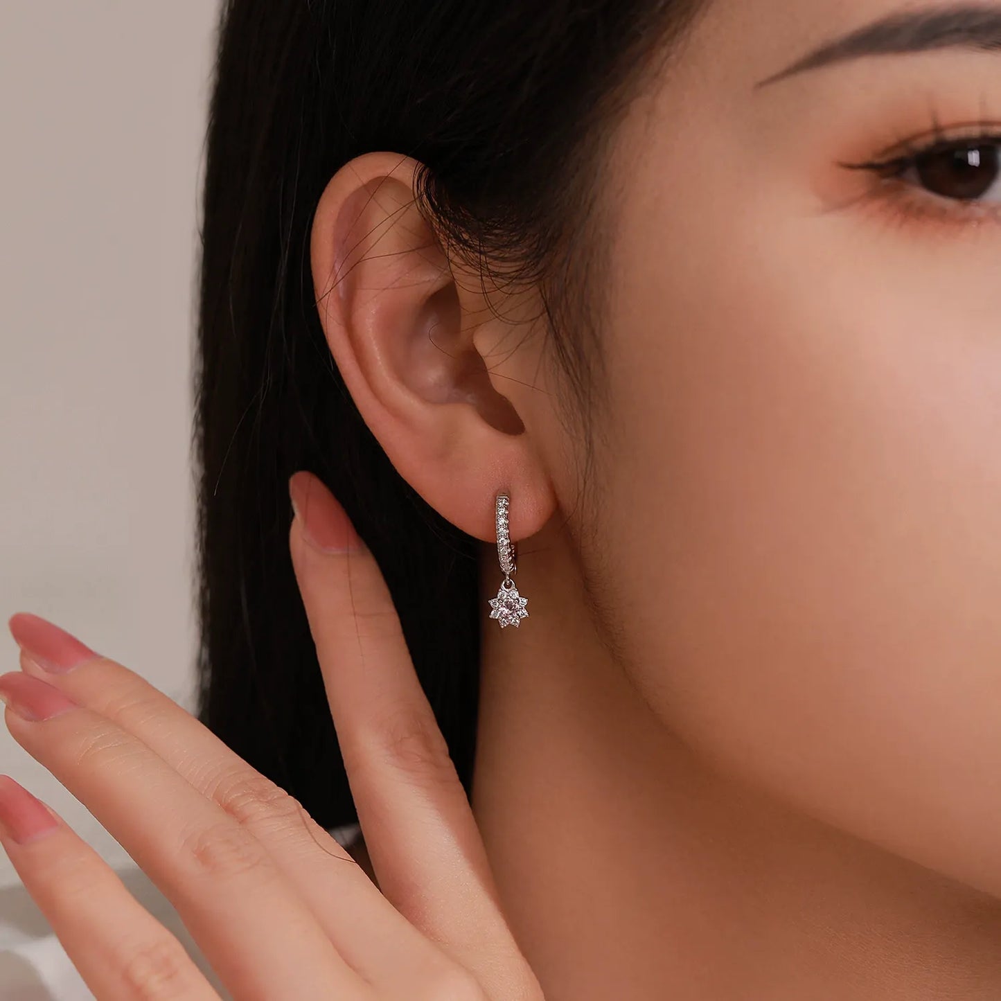 Juliette Rosé Crystal Hoops