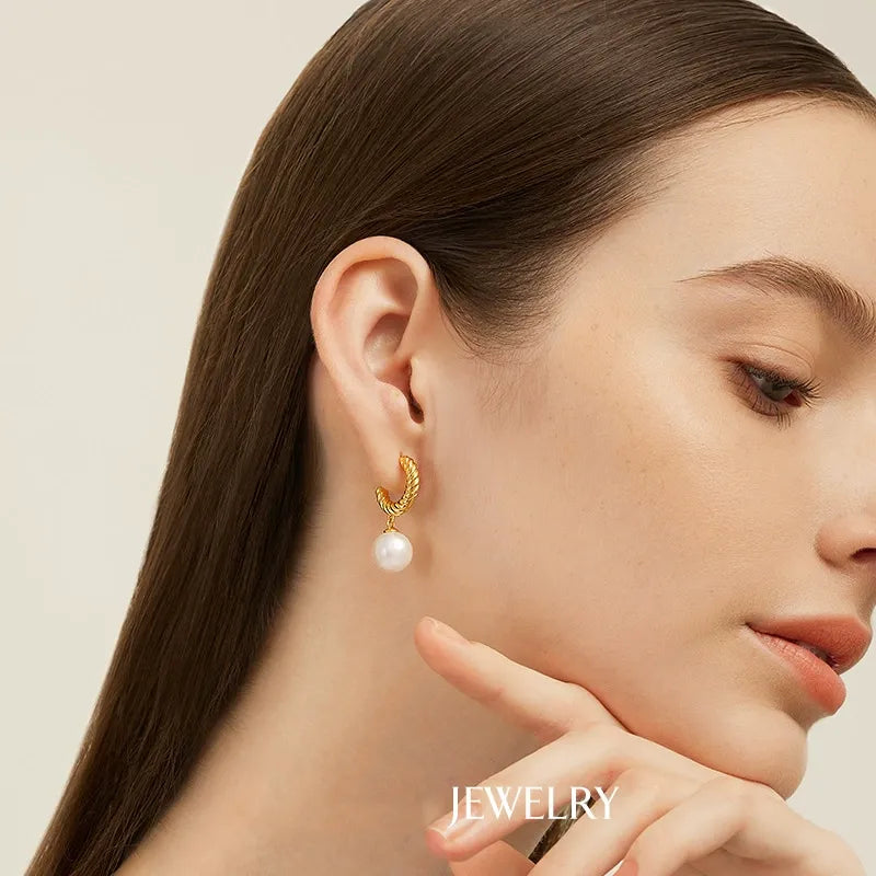 Camille Charm Pearl Earrings