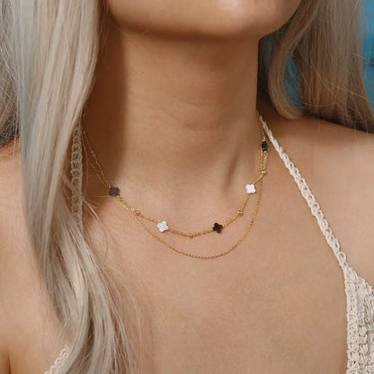Elodie Shell Clover Necklace