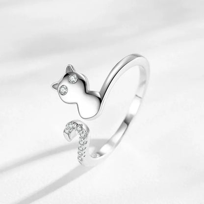 Emma Silver Kitten Ring