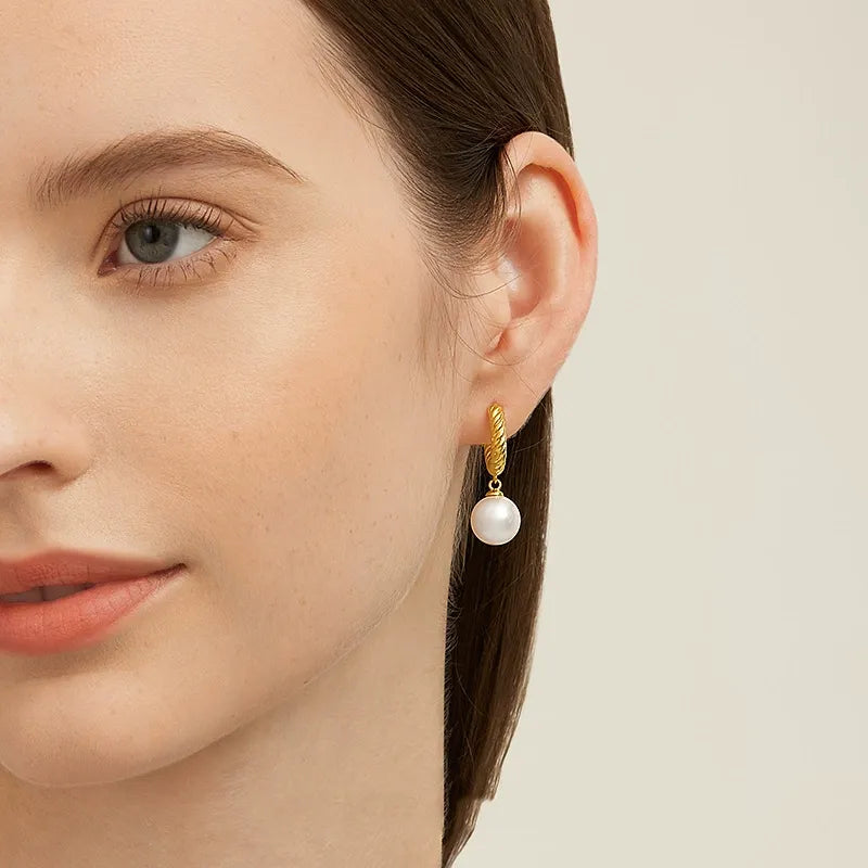Camille Charm Pearl Earrings